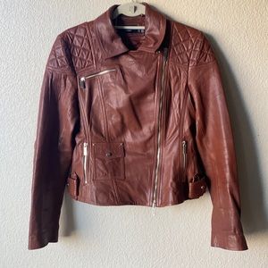 Karen Millen & All Saints Designer Artelier Leather Jacket • 10 Medium Large